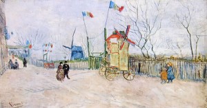 Vincent van Gogh: Veduta a Montmartre con bandiere, Amsterdam Rijksmuseum V. V. G.